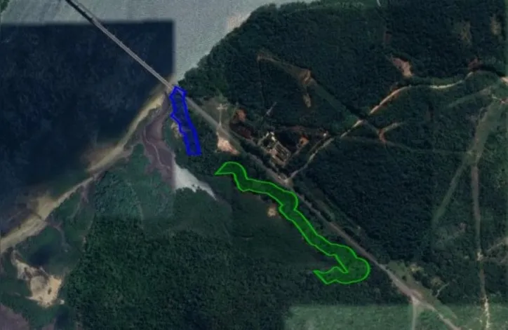 Áreas 2 (verde) e 3 (azul) previstas para o início das obras