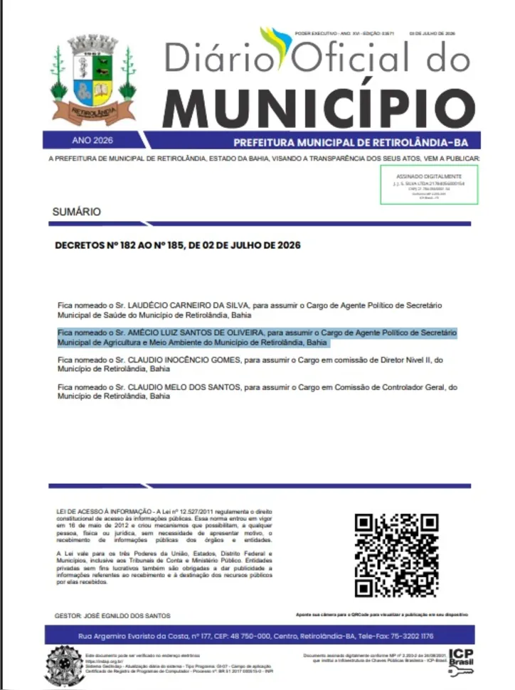 Imagem ilustrativa da imagem Prefeitura de Retirolândia é alvo de denúncias sobre nepotismo e contrato suspeito