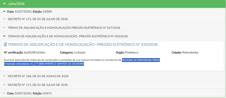 Imagem ilustrativa da imagem Prefeitura de Retirolândia é alvo de denúncias sobre nepotismo e contrato suspeito