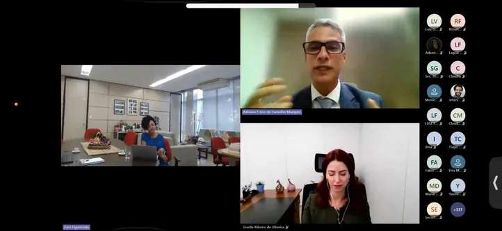 Os promotores de Justiça Adriano Marques e Giselle Ribeiro de Oliveira, coordenadores dos centros de educação do MP baiano e mineiro, respectivamente, conduziram a apresentação do projeto