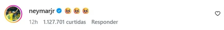 Comentário de Neymar no vídeo