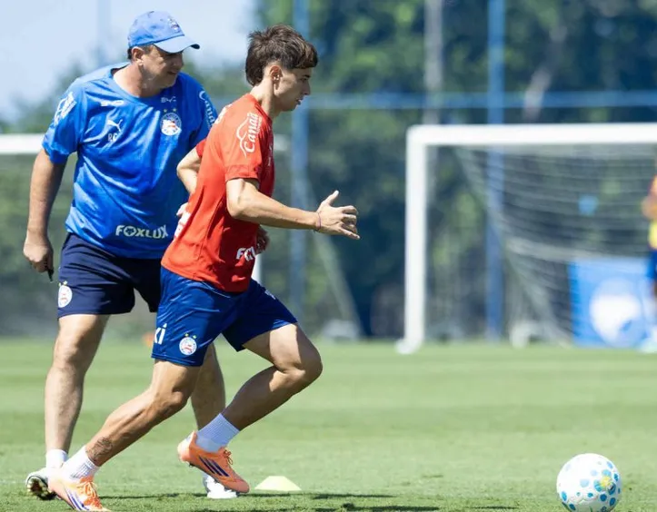 Román Gómez e Ceni durante treino do Bahia