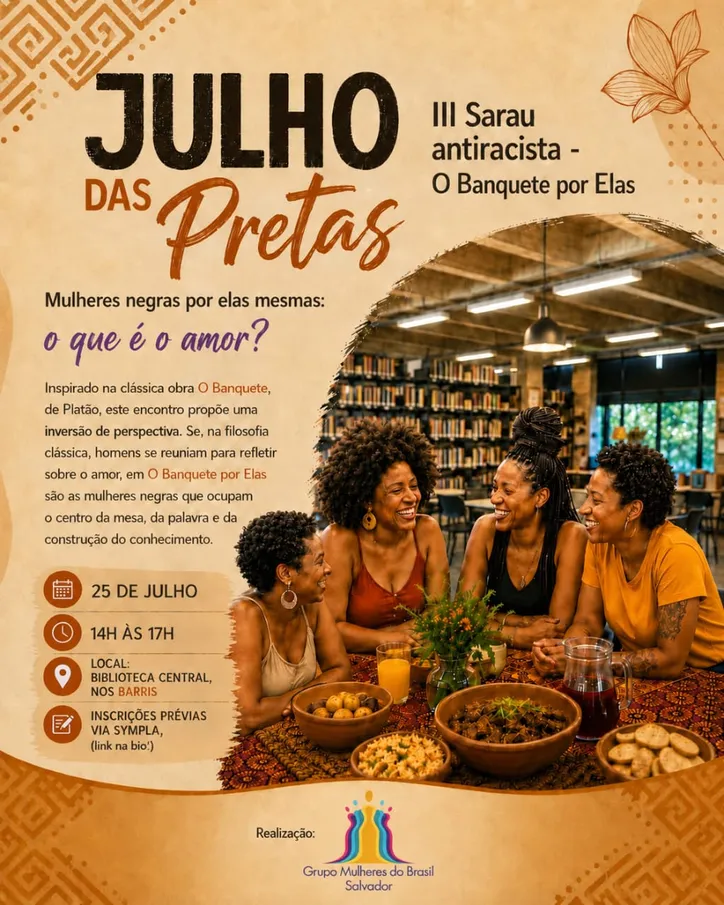 Imagem ilustrativa da imagem Sarau gratuito terá banquete e feira de artesanato em Salvador