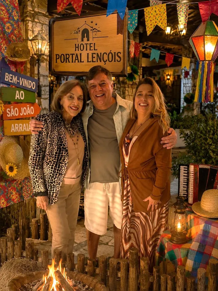 Margarida Luz, Marcos Pedreira e Rosana Lins no São João do Portal de Lençóis