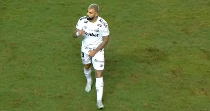 Gabriel Barbosa foi expulso em Santos x Vitória