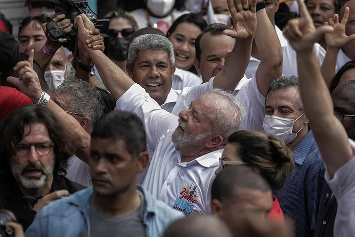 Lula e Jerônimo no cortejo de 2022