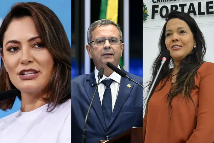 Michelle Bolsonaro, Rogério Marinho e Priscila Costa: um dos três será o vice de Flávio Bolsonaro