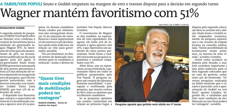 Imagem ilustrativa da imagem Vitórias de Jaques Wagner iniciaram era petista na Bahia; relembre