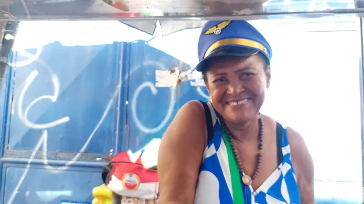 Zenaide Souza dos Santos durante os festejos di 2 de Julho