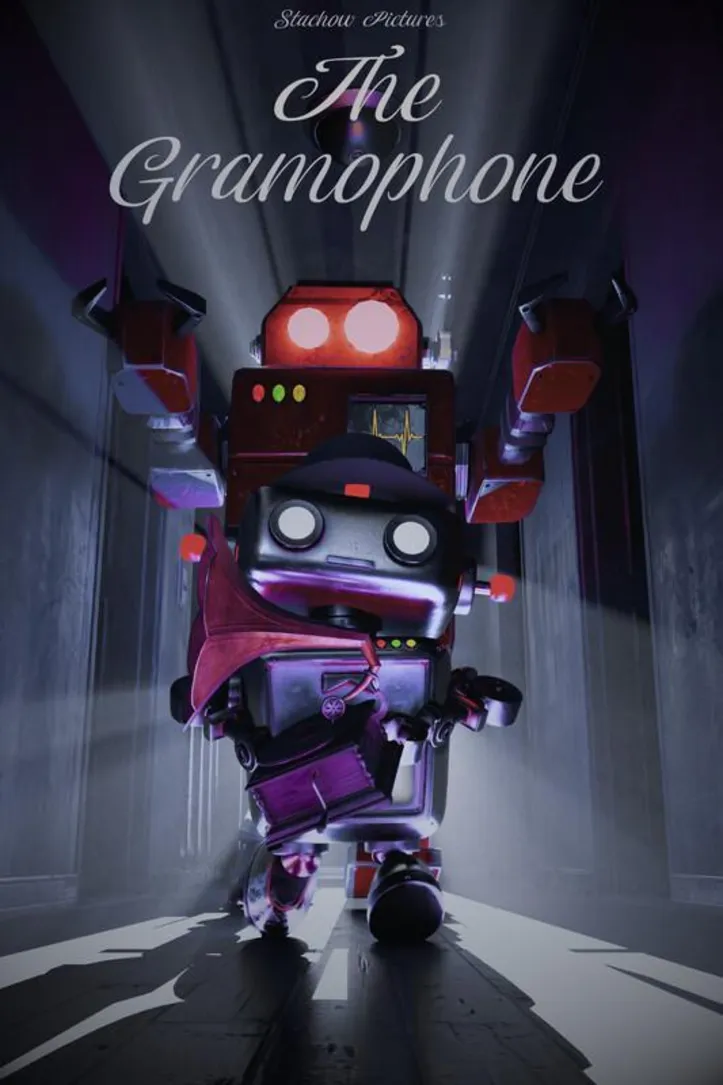 Cartaz de The Gramophone, curta de animação dirigido pelo cineasta baiano Eduardo Stachow