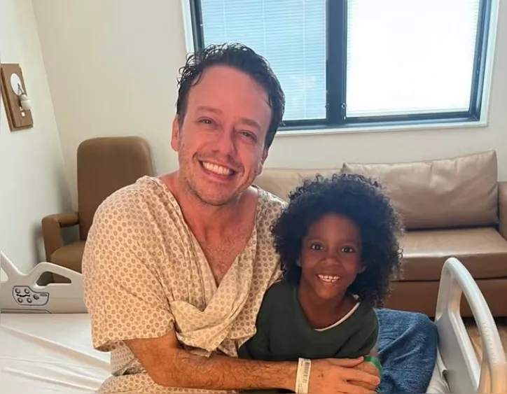 Pablo Sanábio e a filha dele Manuela de 9 anos