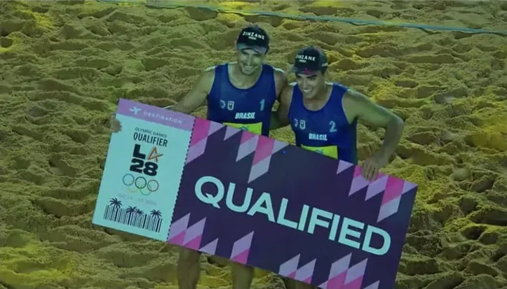 Brasil classificado para o vôlei de praia masculino nas Olimpíadas de Los Angeles