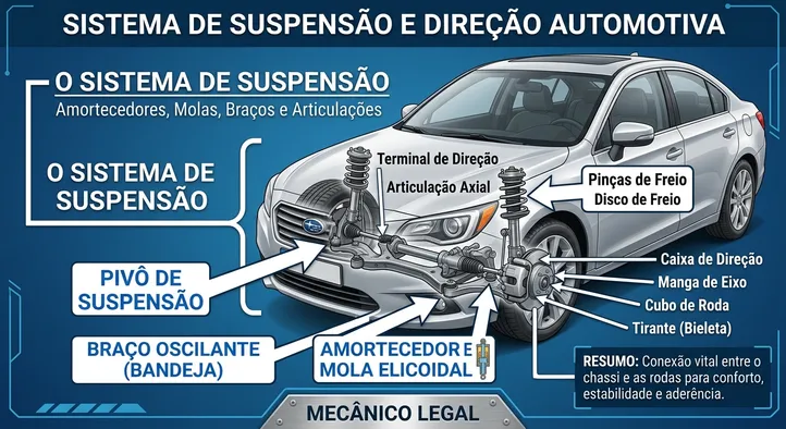 Sistema de suspensão de um carro