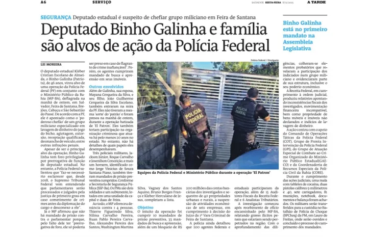 Primeira operação contra Binho Galinha ocorreu em 8 de dezembro de 2023