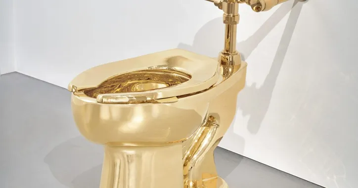 Vaso sanitário de ouro criado por Maurizio Cattelan
