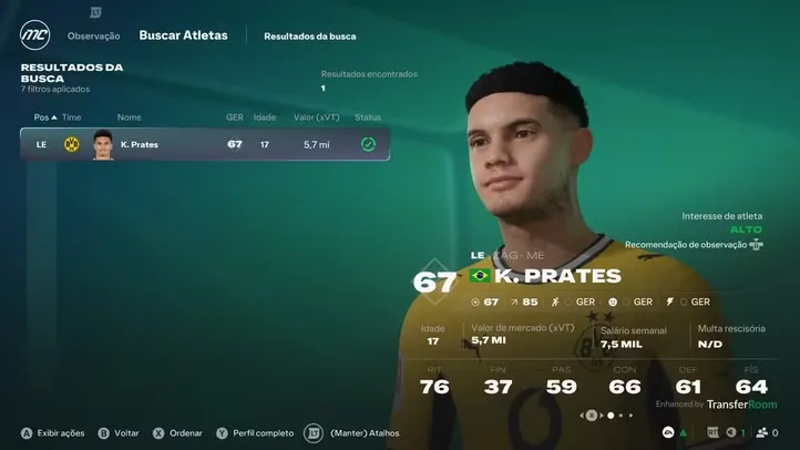 Kauã Prates no EA FC 27