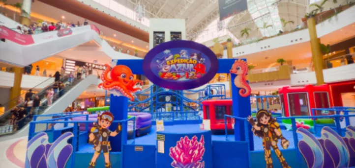 Expedição Azul convida as crianças a explorar o universo marinho em uma experiência interativa no Salvador Shopping.