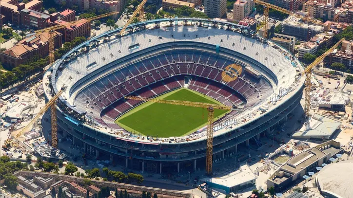 Camp Nou, estádio do Barcelona, em obras