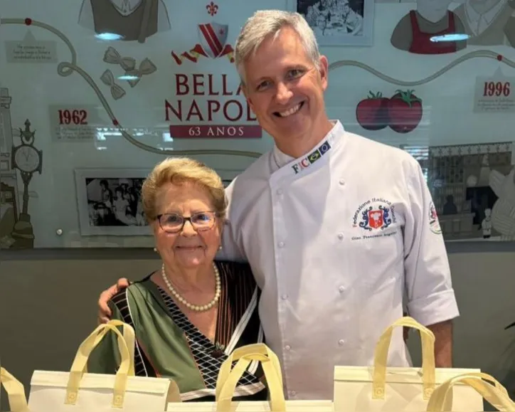 Gianfrancesco Angelino e sua mãe, Dona Ana, juntos na história de 64 anos do Bella Napoli