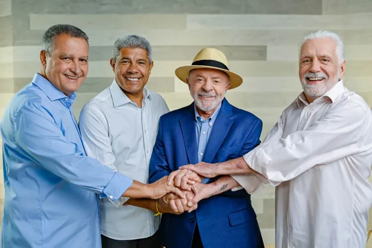 Rui Costa, Jerônimo, Lula e senador Jaques Wagner (PT)