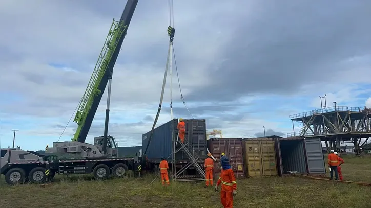 Canteiro de obras da Ponte Salvador -Itaparica em São Roque do Paraguaçu, distrito de Maragogipe