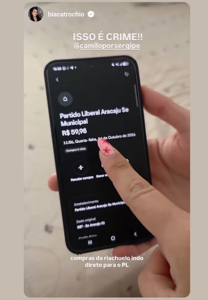 Relatos de outros consumidores apontam o mesmo destinatário nos comprovantes