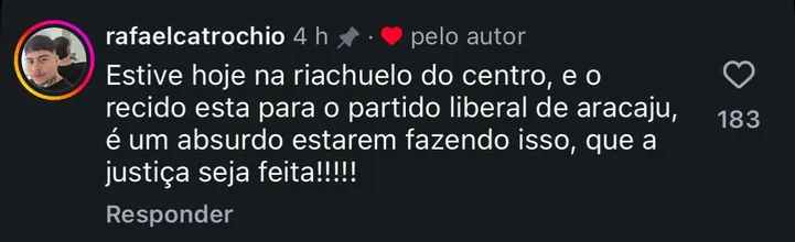 Relatos de outros consumidores apontam o mesmo destinatário nos comprovantes