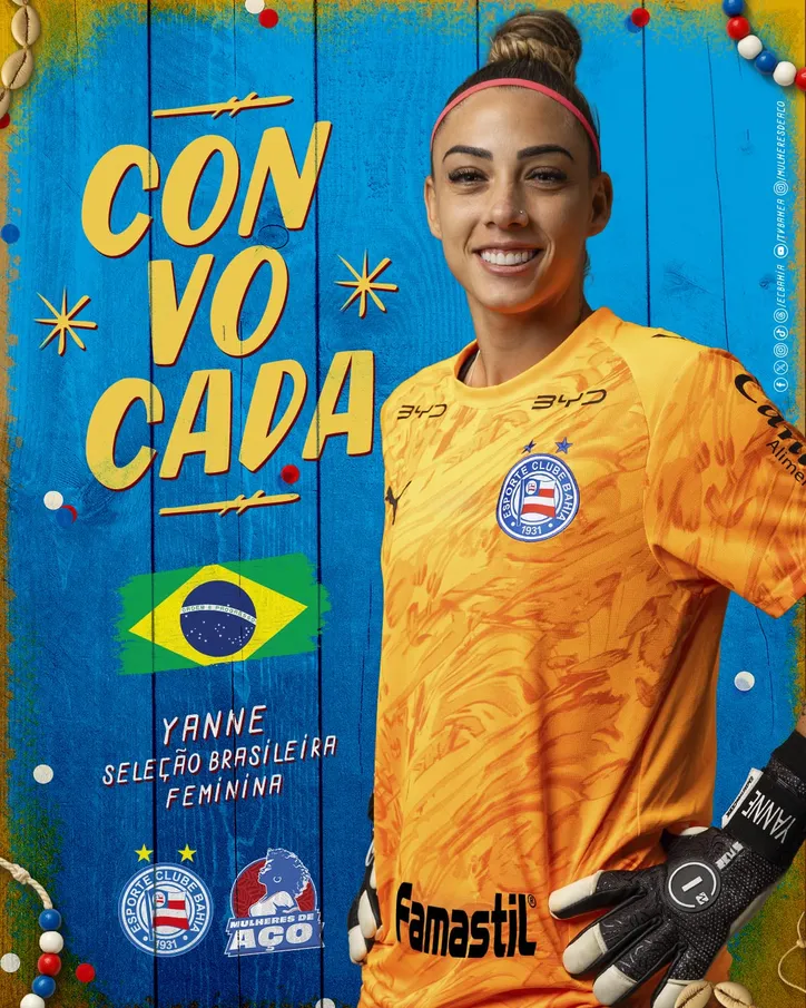 Goleira Yanne é convocada pela primeira vez pra seleção brasileira principal!