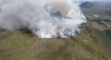 Imagem ilustrativa da imagem VÍDEO: Incêndio de grandes proporções atinge serra no Vale do Capão
